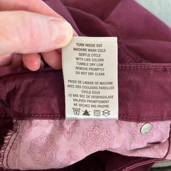 Revolve Paige Burgundy Maroon Denim Low Rise Skinny Stretch Jegging Jean Pant 29 - Picture 12 of 15